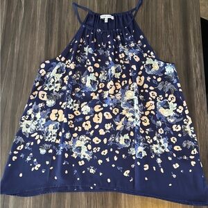 Collective Concepts Blue and White Sleeveless Camisole